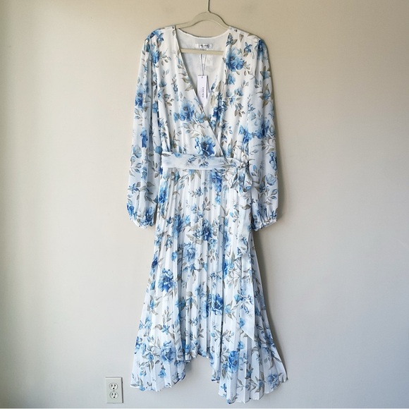 Ever New Blaire Curve Pleated Midi Dress in White Floral Size 18 NWT - Picture 3 of 14